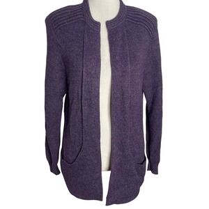 Simply Natural Purple Alpaca Blend Open Front Cardigan Sweater M/L Peru
